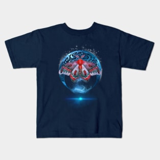 Mystical Moth with Moon and Stars Kids T-Shirt